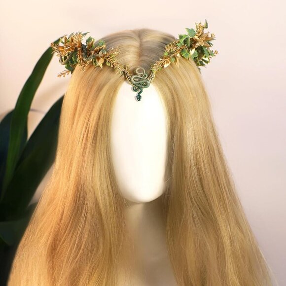 Medusa Fairy Flower Crown Snake Elf Headband Floral Woodland Costume Accessory